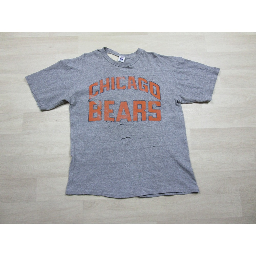 Vintage 80s Logo 7 Chicago Bears T Shirt (L) NFL Single Stitch Thrashed
